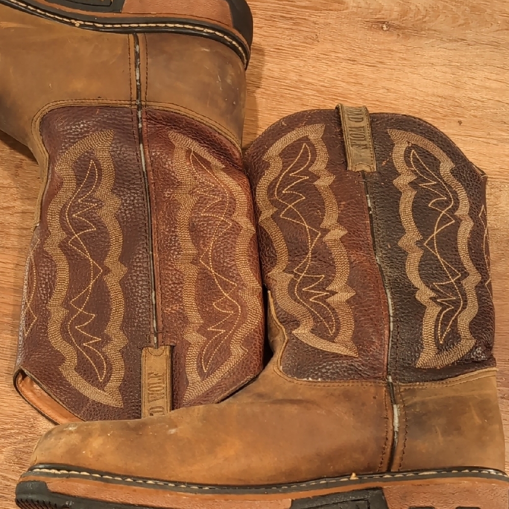 🥾 Road Wolf Men's Brown Leather Cowboy Work Boots - Picture 11 of 12